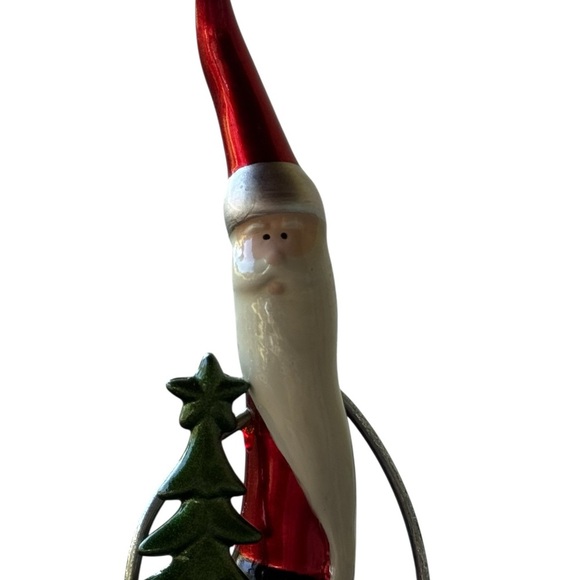 Pier 1 Vintage Hand Painted Santa Teardrop Glass Christmas Figure - Picture 3 of 3